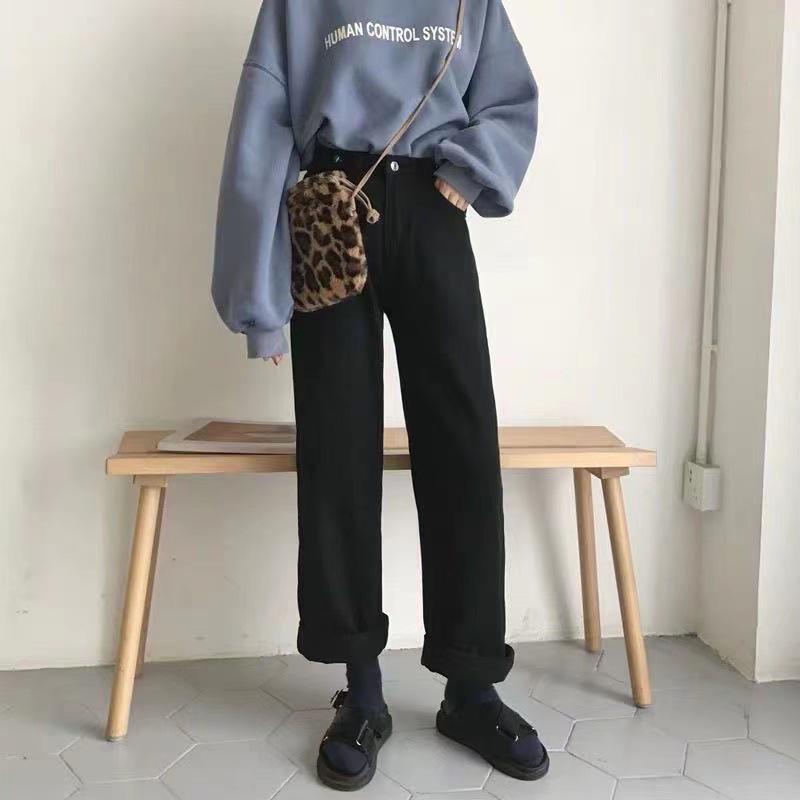 

Женские плюшевые джинсы широкого кроя с высокой талией, узкие, прямые, осень/зима 2024 года 2XL