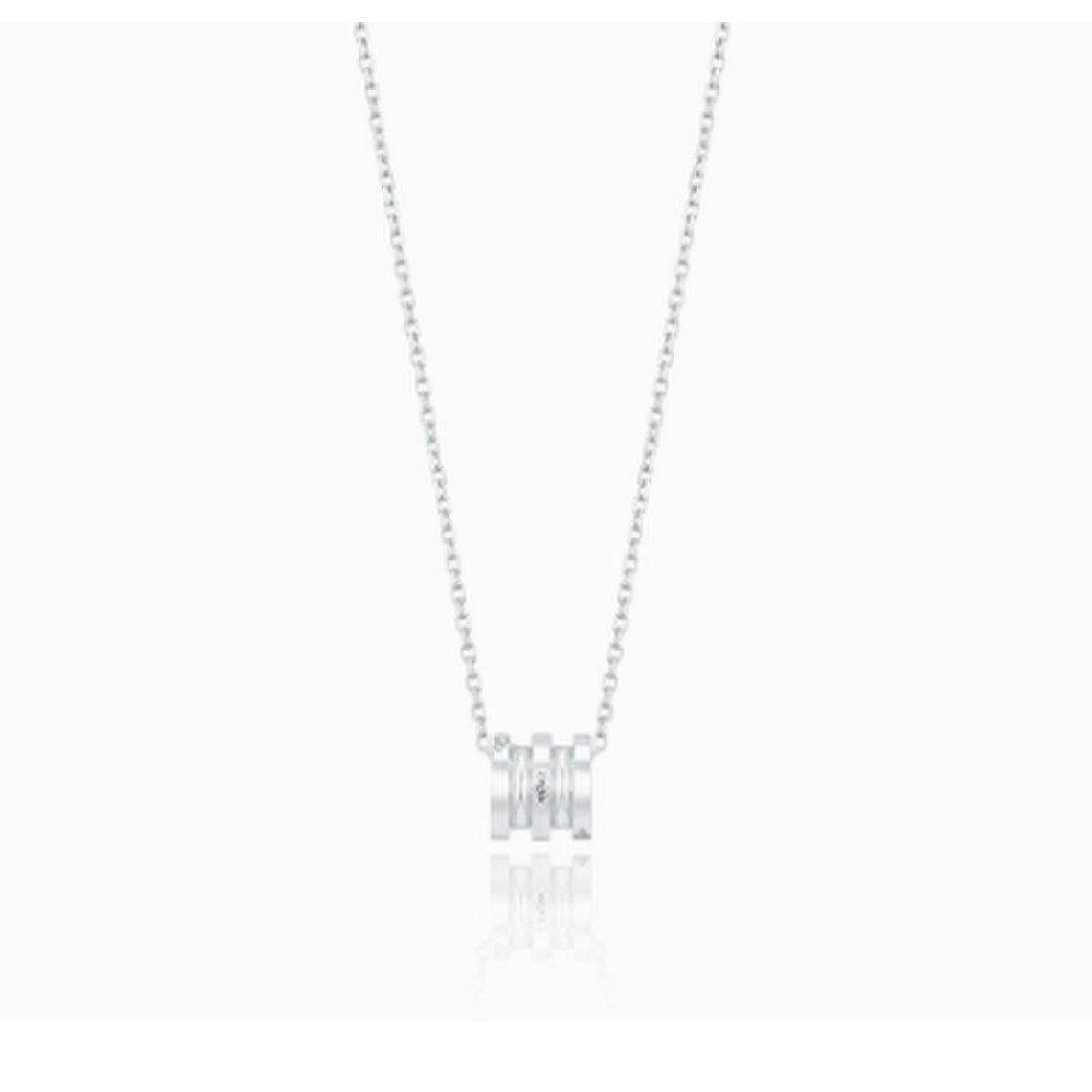 [Silver 925] Triple Circle Pendant Necklace Llns24401U_S