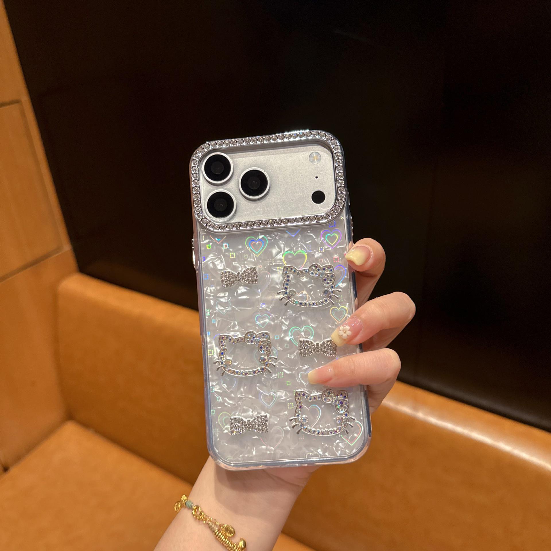 

Bright Diamond Cat Bowknot Phone Case for Vivo Y500 Pro/X300S, Gentle S30/S50 vivoy33t/y36