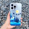 Snowy Mountain Landscape Christmas Phone Case for iPhone 14 13 12 Mini 11 Pro Max 16 15 Pro Max 14 Plus Shockproof Laser Covers