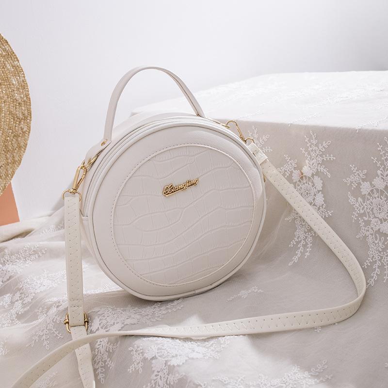 Crocodile Stone Pattern Shoulder Women's Bag Bag Versatile Trend Messenger Makeup Small Round Bag