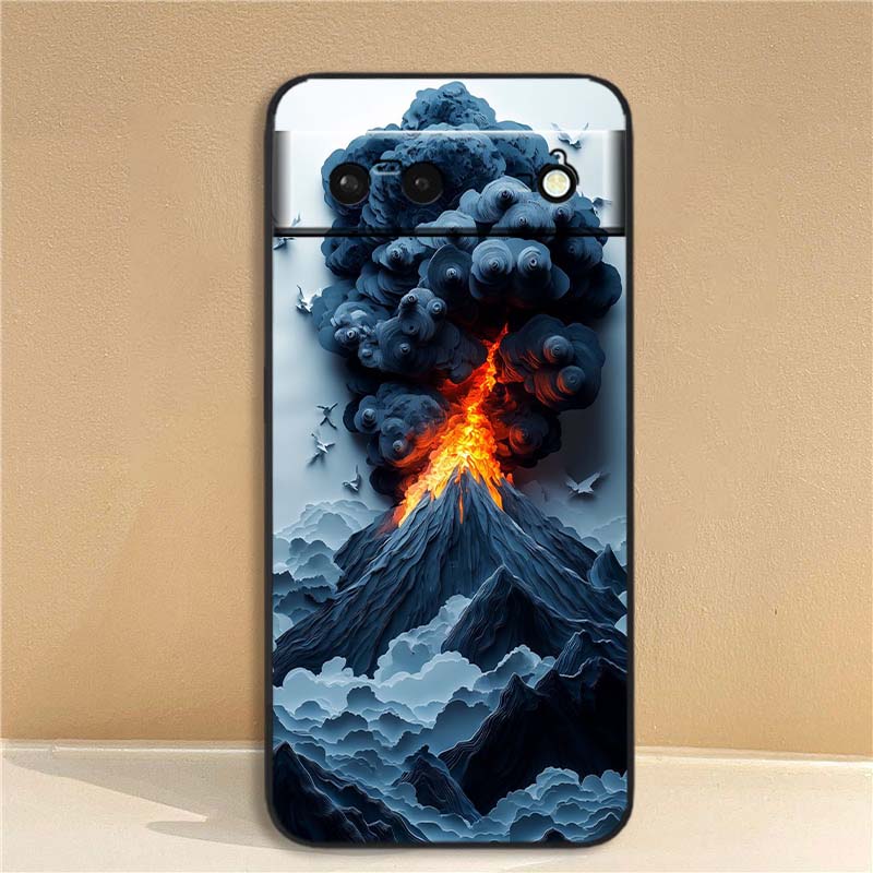 Kreative Landschaftsmuster Für Google Pixel 10 9a 9 8A 8 7 7A 6 6A Pro XL 2024 5G Schwarzes Weiches TPU Silikon Handyhülle
