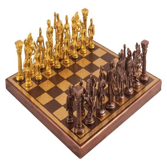 Chess Set with  Copper Realistic Figure