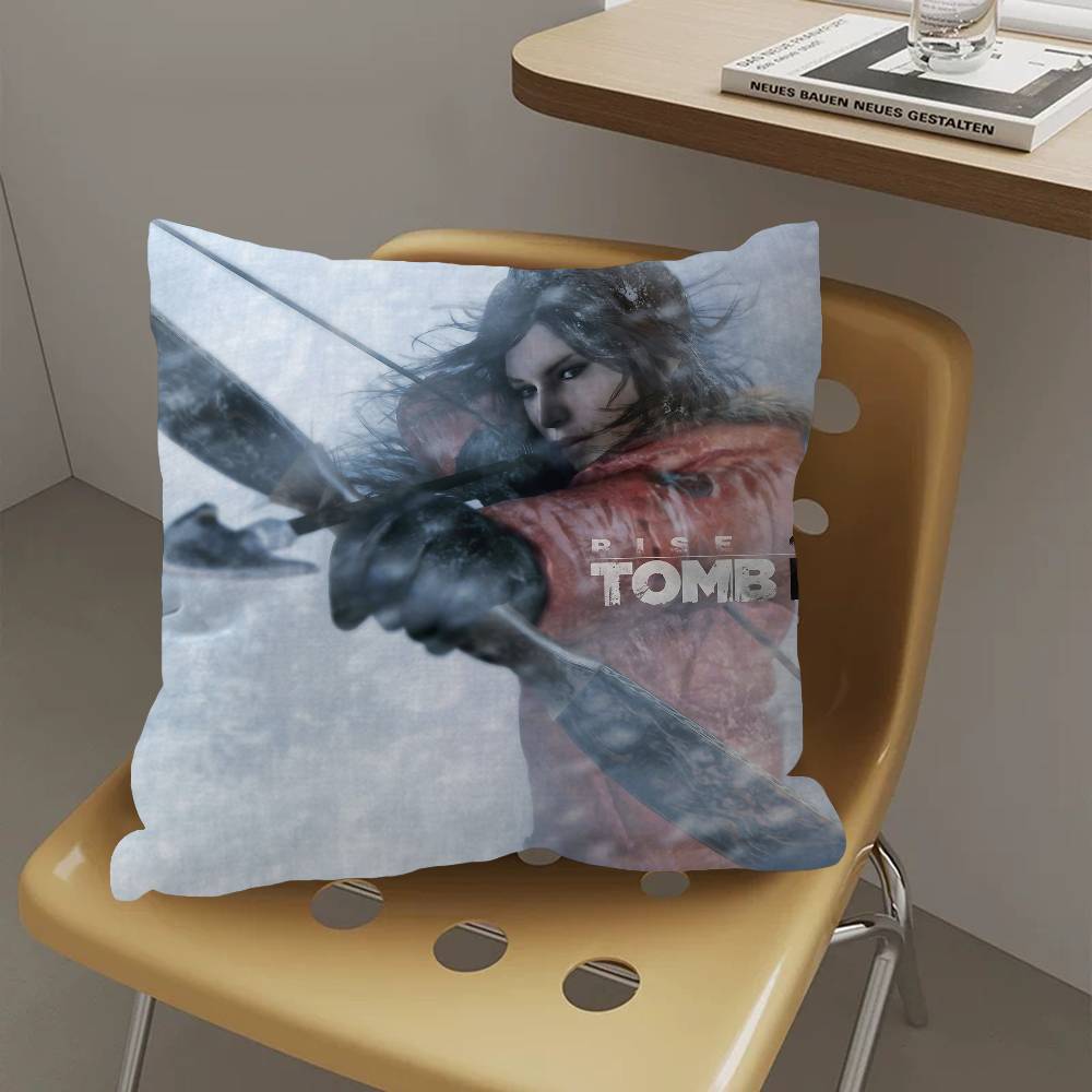 Action Game T-Tomb R-Raider Cushion Cover Car Throw Pillow Case For Sofa Car Christmas Gift 40X40Cm 45X45Cm