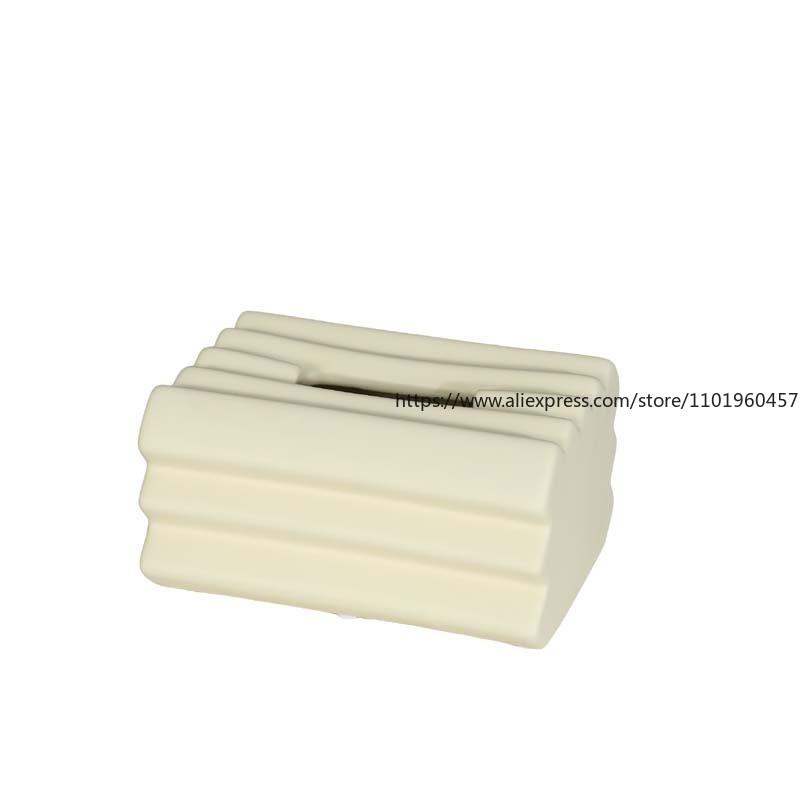 Nordic Light Luxury Striped Ceramic Tissue Box Ornament Tissue Storage Box Creative Design Sense Home Tea Table Decoration