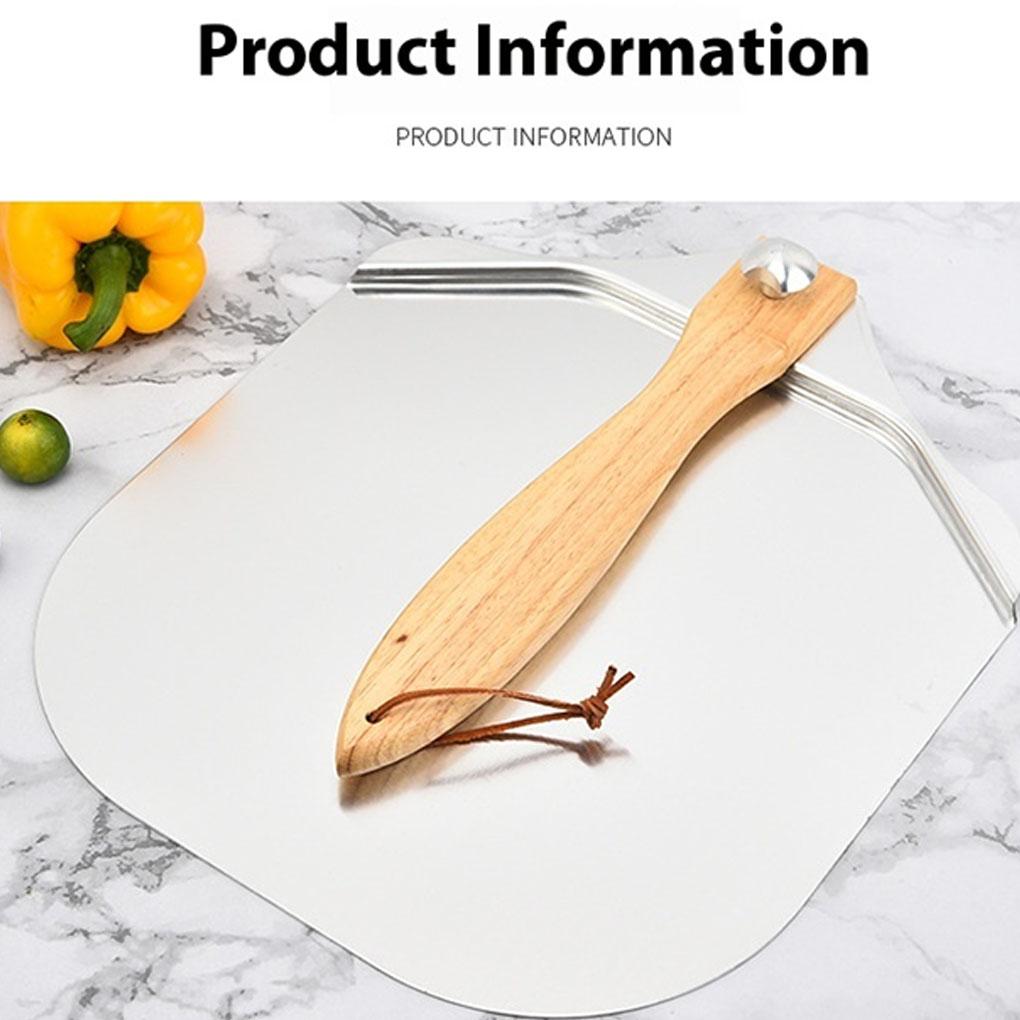 Cake Spatula Baking Tool Sturdy Wooden Handle Easy To Store Wooden Handle Transfer Pizza Spatula