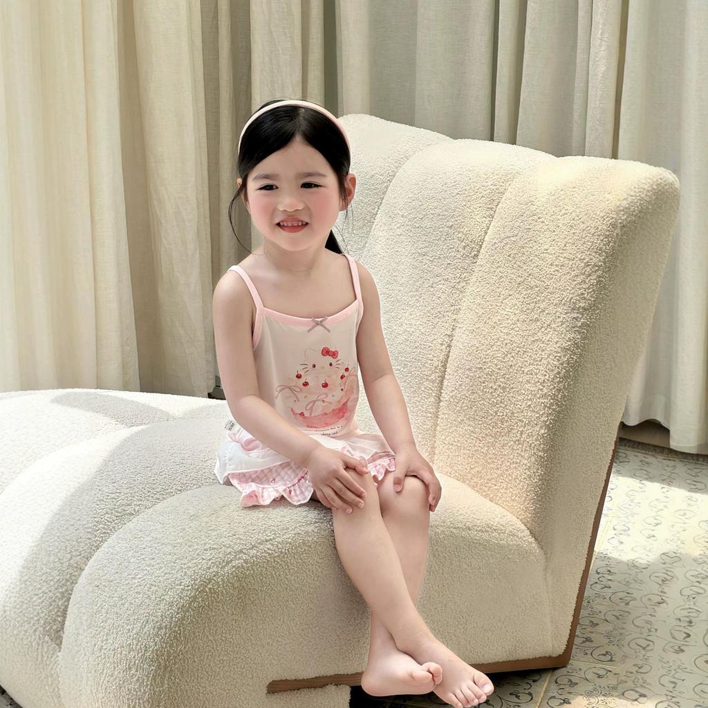 Class A Lyocell Girls' Little Fish Summer Pajamas – Soft, Breathable, Lightweight Camisole Homewear