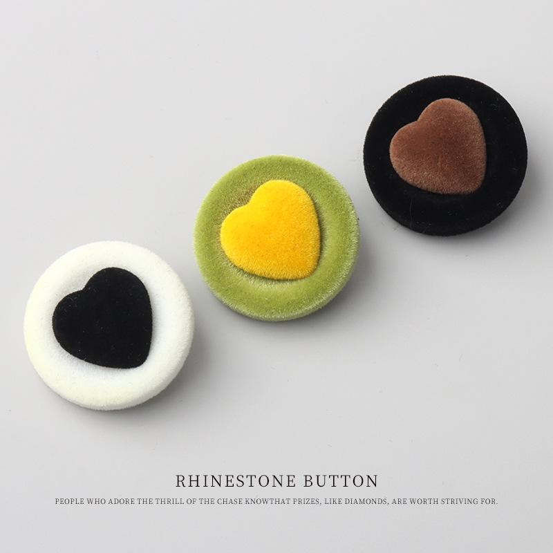 5pcs Double Pin Trend Flocking Buttons Colored Velvet Buttons Resin Buttons Men'S And Women'S Coats Windbreakers Pajamas Coat Buttons