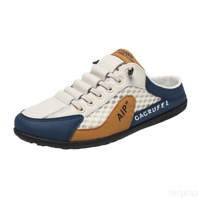Summer Slippers for Indoor and Outdoor Wear Home Decor Men's Fashi Soft Soled Semi Slippers Large Size Hooded Slippers Men's