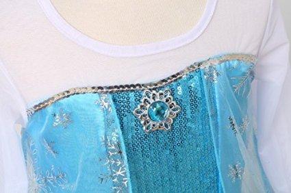 Eiskönigin Elsa Kleid mit Tiara, Kinderkostüm, 100cm