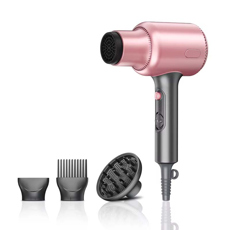 Professional 1900W Hot Air Styler Strong Powerful Dc Motor Ionic Hair Dryer With Concentrator Comb Diffuser EU розового золота