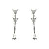 Exquisite Rhinestone Butterfly Tassel Earrings: Versatile, Fashionable Drops for Women