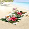 Individuelles tropisches Hibiskus-Strandtuch Plumeria-Blume Vogel-Aufdruck Mikrofaser Sandfrei Schnelltrocknend Weich Reise Pool