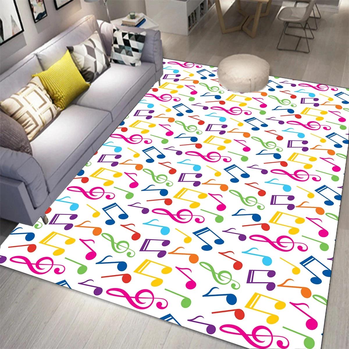 

Music Note Area Rug Piano Keyboard Carpet Music Theme Throw Rugs Non-Slip Musical Floor Mat Doormat for Home Living Room Bedroom 40x60cm