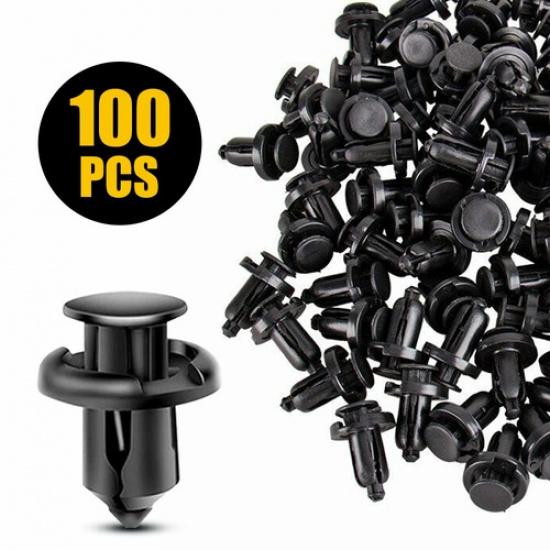 

100 Pcs Bumper Clips 10mm Fender Hood Push Rivets Retainer Fasteners for Honda