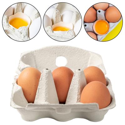 10er-Pack Eierkartons aus Papierzellstoff, 6 Eierkartons in Großpackung, wiederverwendbar, recycelbar, Eierbehälter aus Naturkarton für Hühnerställe, Bauernhofeier