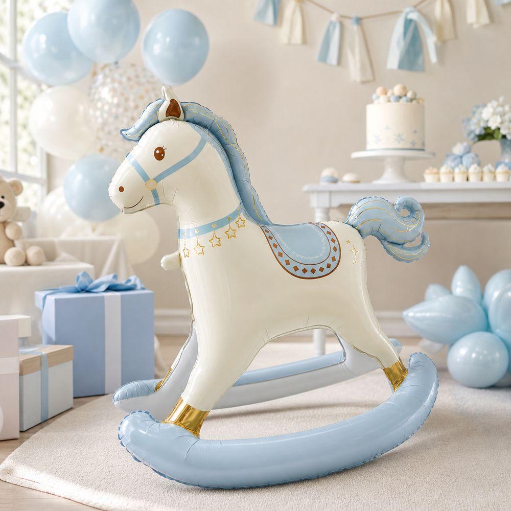 Schaukelpferd Schaukelpferd Ballon Koreanischer Stil Folienpferd Ballon 3D Pferd Ballon Baby Geburtstag