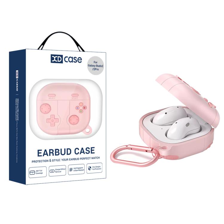 XDcase Retro Game Console Style Silicone Earbuds Case For Samsung Galaxy Buds FE / Buds2 Pro розовый