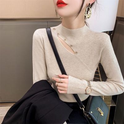 Toamnă iarnă Pulovere cu guler pe jumătate înalt Moda Pulover scobit Femei Coreeană de culoare solidă Topuri din tricot Haine slim Fit 28524