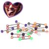 Mixed Color Acrylic and Stainless Steel Eyebrow & Tongue Piercing Set