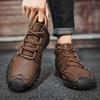 38-48Autumn /Winter Plus Velvet Warm Handmade Mens Boots Shoes Comfortable Ankle Boots for Men Casual Shoes Moccasins Man Tooling Shoes