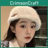 Fashionable Cozy And Rabbit Fur Beret Stylish Retroinspired Winter Hat Women For