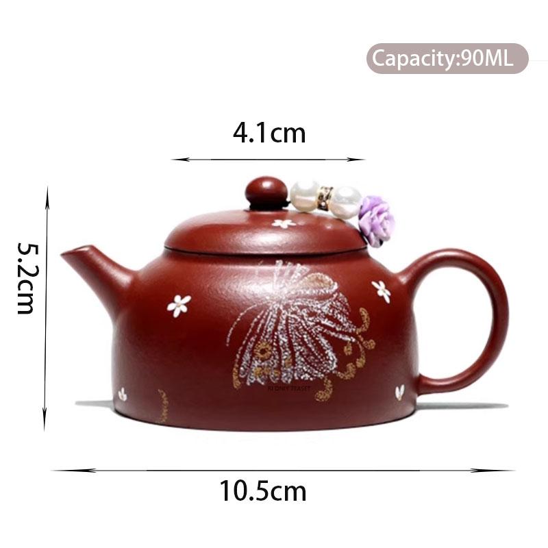 

90ml Chinese Yixing Purple Clay Teapot Tradition Handmade Tea Pot Household Small Capacity Kettle Raw Ore Zisha Tea Set