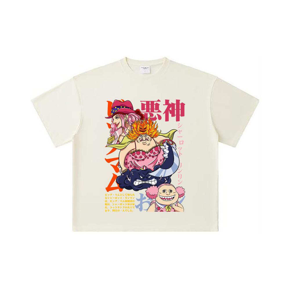 260 GSM Double Yarn 32 Count 100% Cotton One Piece V37 Big Mom Print Unisex Heavy Cotton T Shirt