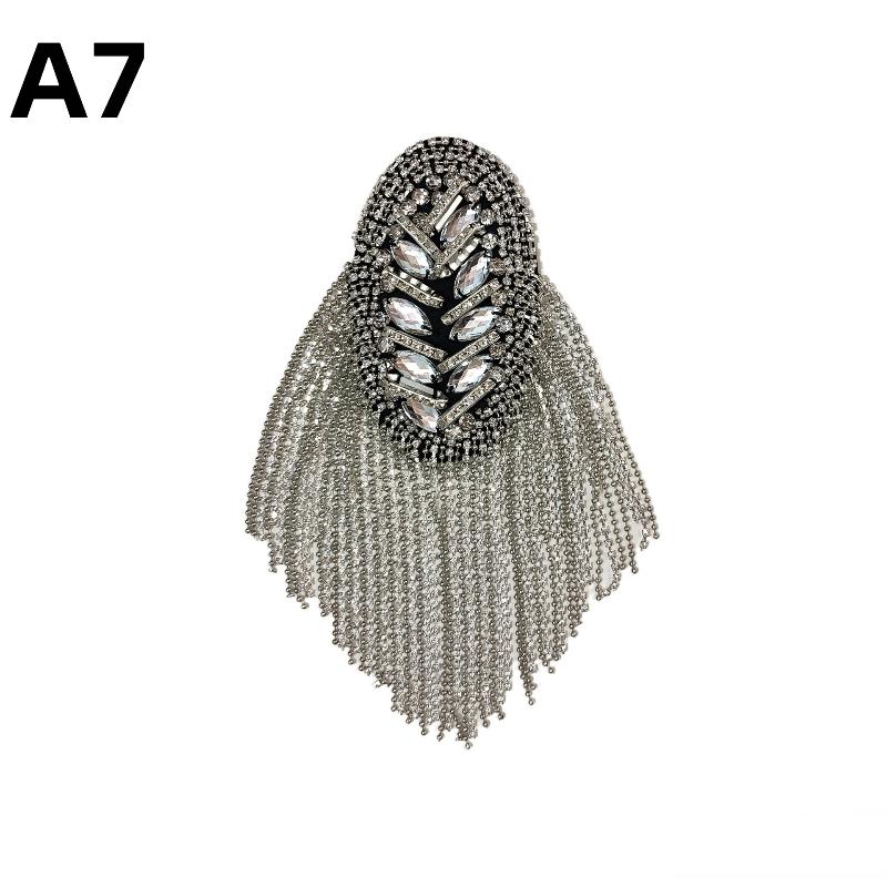 1Pc Fashion Handmade Shoulder Jewelry Tassel Rhinestones Epaulettes Clothing Accessories Brooch Epaulet Shoulder Brooches Gift