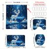 4Pcs . Christmas Deer Theme Shower Curtain Set with Non-Slip Bath Mat, Toilet Lid Cover, Contour Rug & 12 Hooks, Bathroom Decor