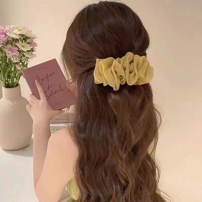 Pince à cheveux d'été polyvalente en maille: Grande Barrette Plissée pour l'Arrière de la Tête pour Femmes