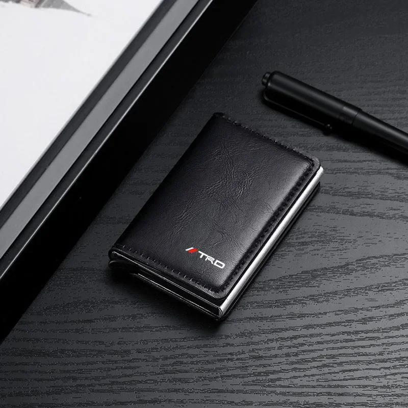1Pcs Car Logo Active Leather Pop up Wallet Credit Card Storage For Toyota Yaris Hilux Corolla Prius Avensis Emblem Auris Rav4