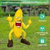 1PC Banana Gnomes Sculptures Lawn Ornaments Decorations Middle Finger Banana Man Funny Gifts No Toxic Waterproof for Outdoor Garden