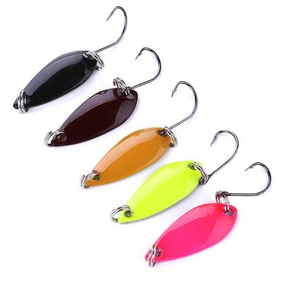5PCS Mini Spoon Bait Mixed Colorful Paint Fish Bait, Metal Fishing Lure Set Combo Spinner Fishing Lure Kit