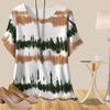 Women's Fashion Casual Loose Spring Shirt Women's Short Sleeve Electrocardiogram Butterfly Flower Printed Tops