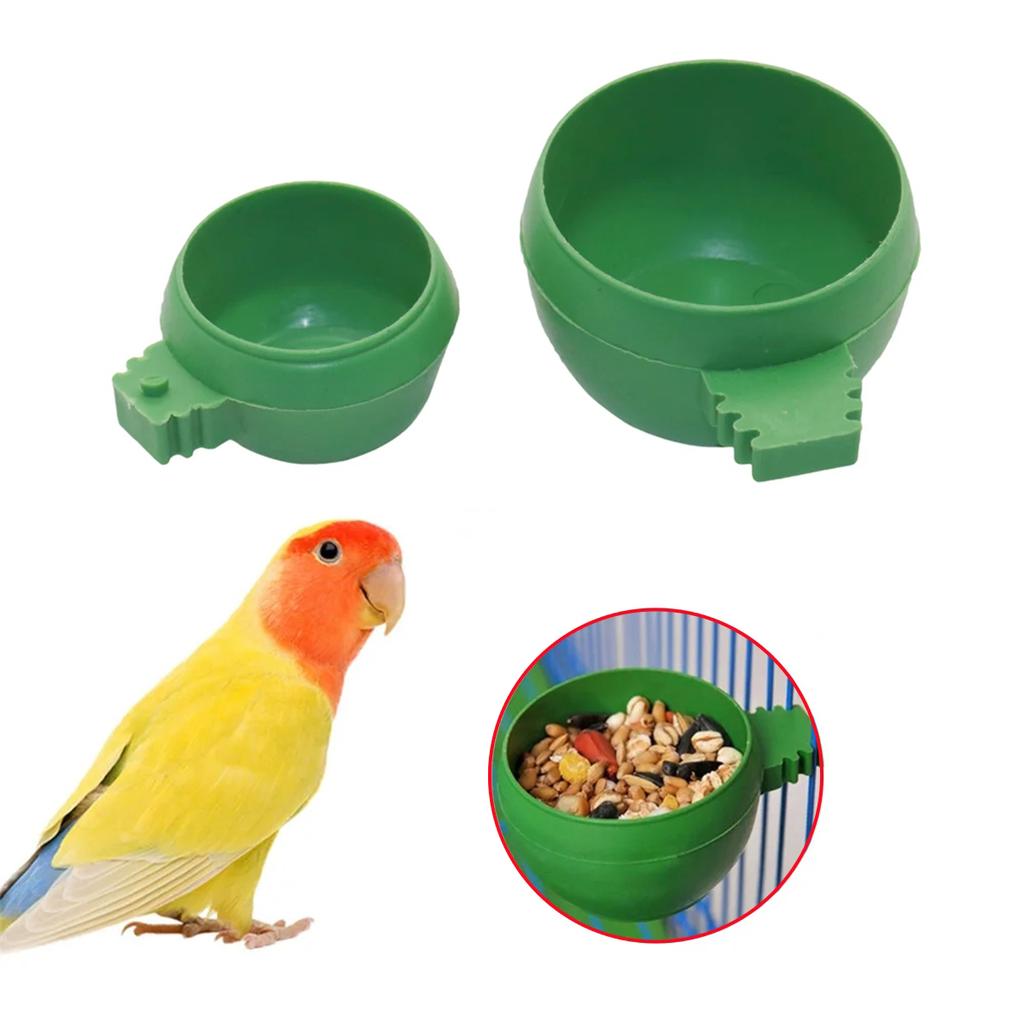 2/20Pcs Round Bird Feeding and Drinking Cage Hanging Cups Parrot Pigeon Universal Wire Cage Feed Food Bowls Pet Birds Supplies