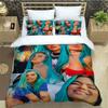 Black and white dream chasing bedding duvet cover set luxurious soft and comfortable bedroom and room decoration