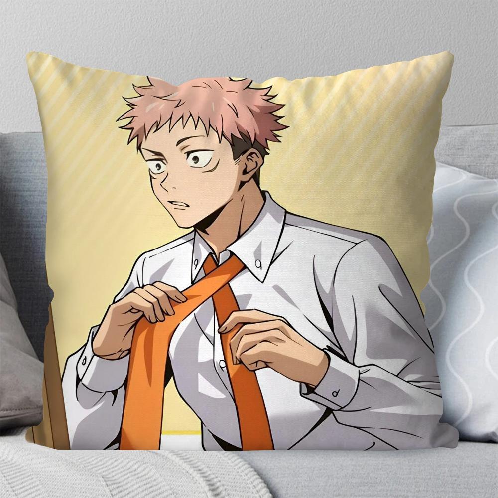Itadori Yuji Animation Jujutsu Kaisen Pillow Case Square Pillow Bedroom Sofa Leisure ComfortCarLiving Room Home Decoration 40X40