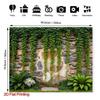 2D Ivy Stone Wall Backdrop for Outdoor Party, Patio & Garden Photography