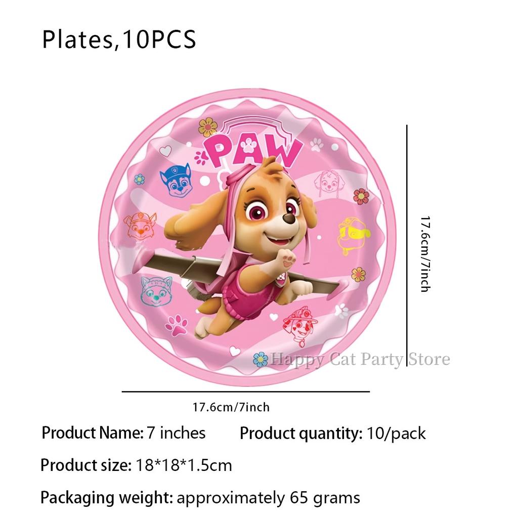 Birthday Paw Patrol Plates and Glasses Paw Patrol Birthday Decoration Skye Napkins Cups Baby Shower Kids Party Favors Supplies