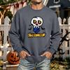 Men's Halloween Printed Long Sleeve T-Shirt Crewneck Casual Sports Top Unisex for Couples