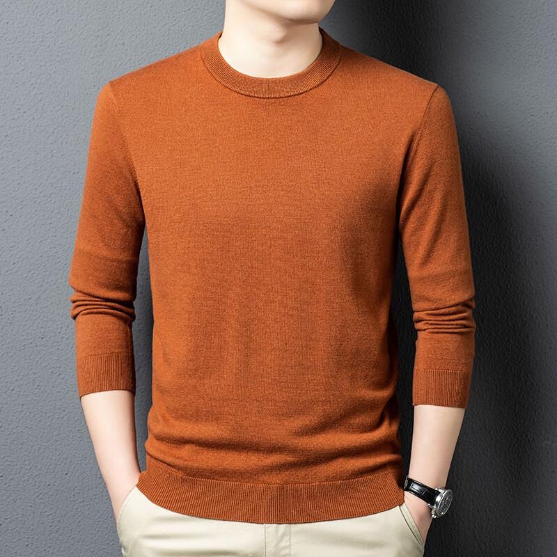 Men's Cashmere Wool Blend Crew Neck Pullover Sweater YTMTST6548