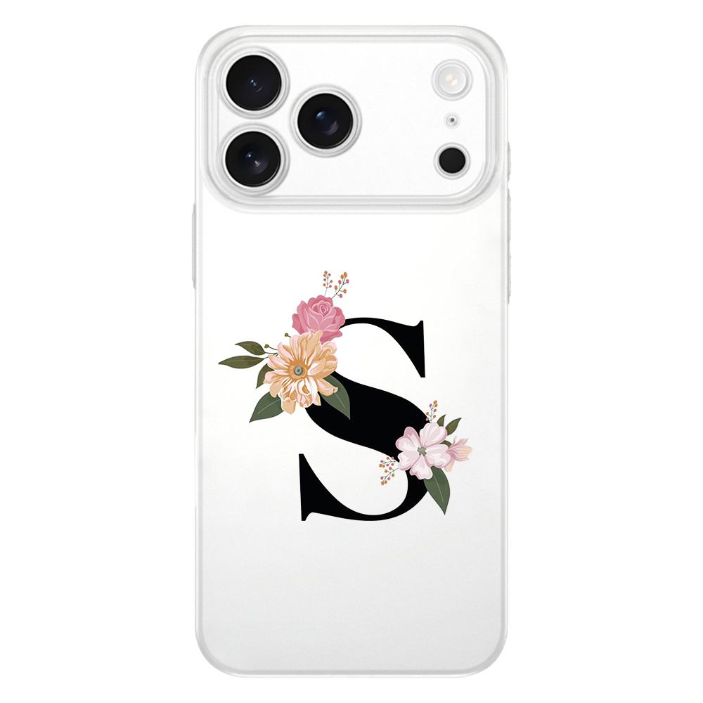 Blumen Buchstaben S Weiche Klare TPU Handyhülle Für iPhone 17 Air 16E 16 11 15 14 Pro MAX 12 13 7 8 Plus SE Osterhülle Schutz