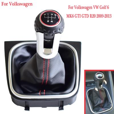 Manual 5 6 Speed Car Gear Shift Lever Hand Ball For Volkswagen VW Golf 6 MK6 GTI GTD R20 2009-2013 Gaiter Boot Cover