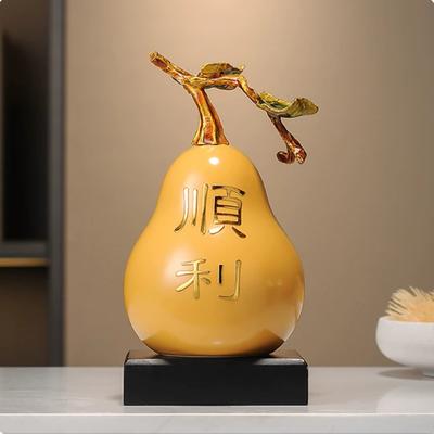 Ceramic Art Pear Shaped Apple Sculpture Decoration, Living Room Wealth Attraction Decoration, Sculpture Crafts, Home Decoration