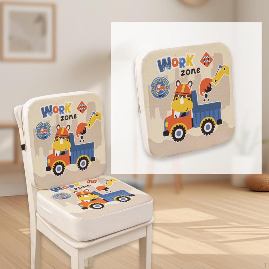 Booster Cushion for Kitchen Chairs, Designed Boys and Girls with Straps