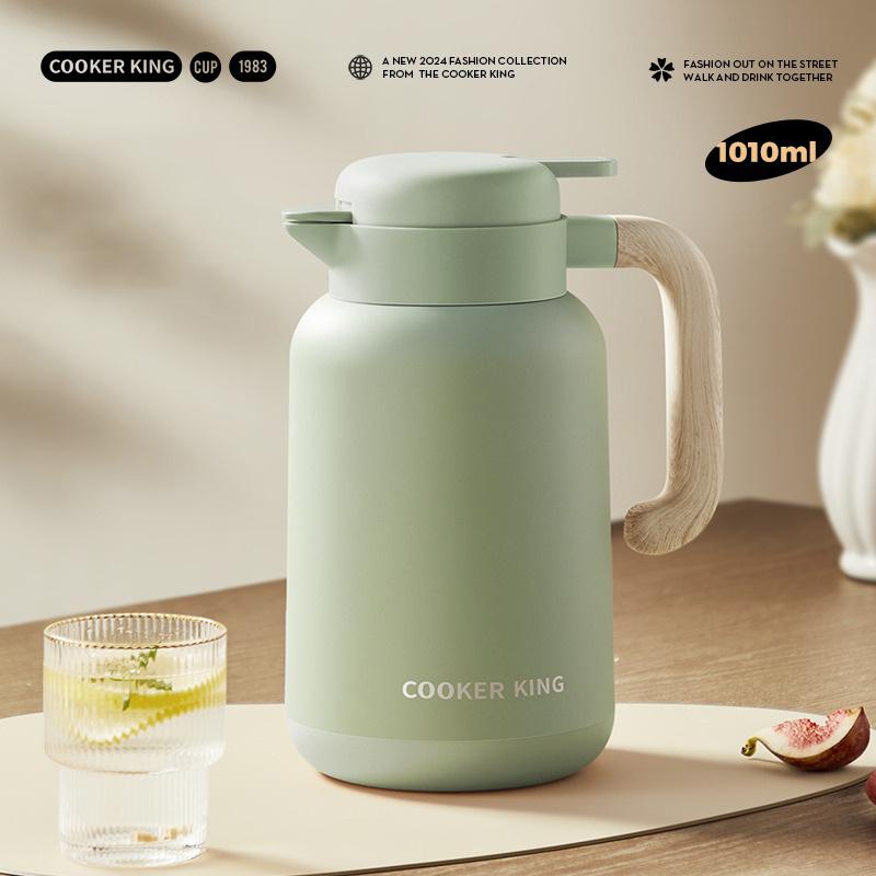 COOKER KING Brewing Pot Cold Insulation Glass Liner Hot Water Bottle Insulated Pot Home/Office Coffee Kettle Tea Thermos Pot