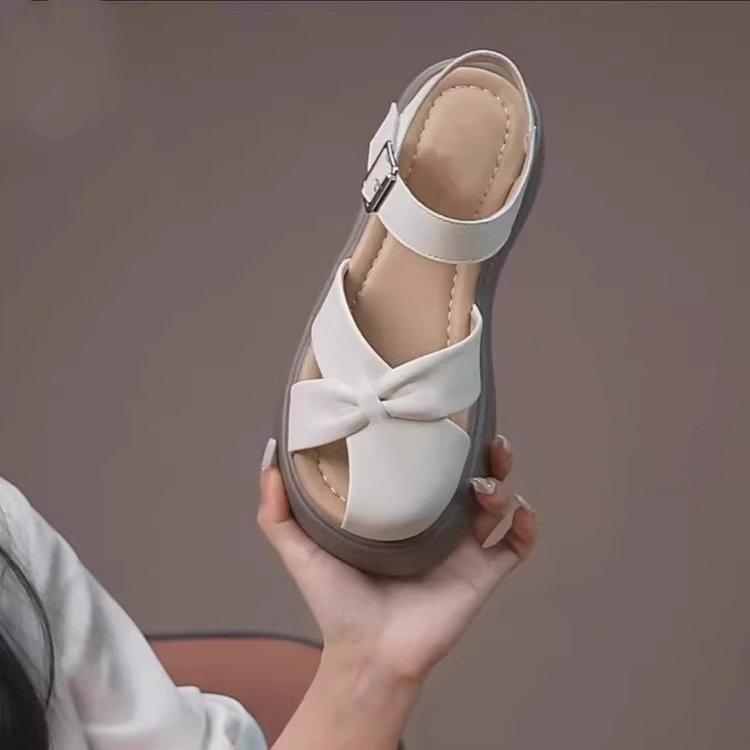 Römersandalen mit dicker Sohle, Französisch, schöne Tasche, Kopf, Damen-Sommermode zu Röcken, 2025 neue Strandschuhe