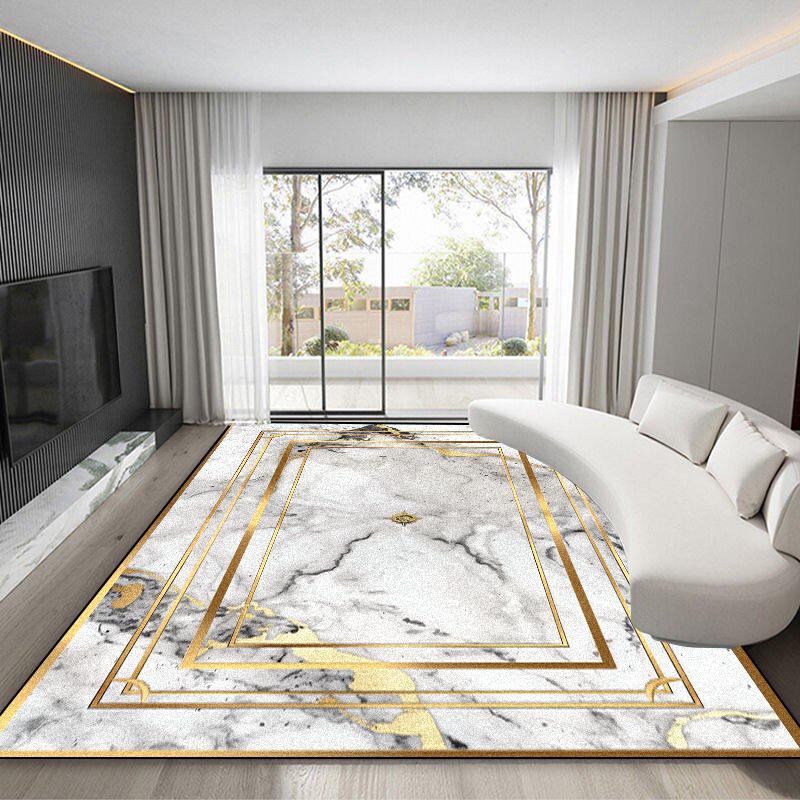 Luxury Gold Frame Ccarpet for Living Room Europe Style High-grade Dining Room Large Area Rugs Washable Non-slip Bedroom Foot Mat