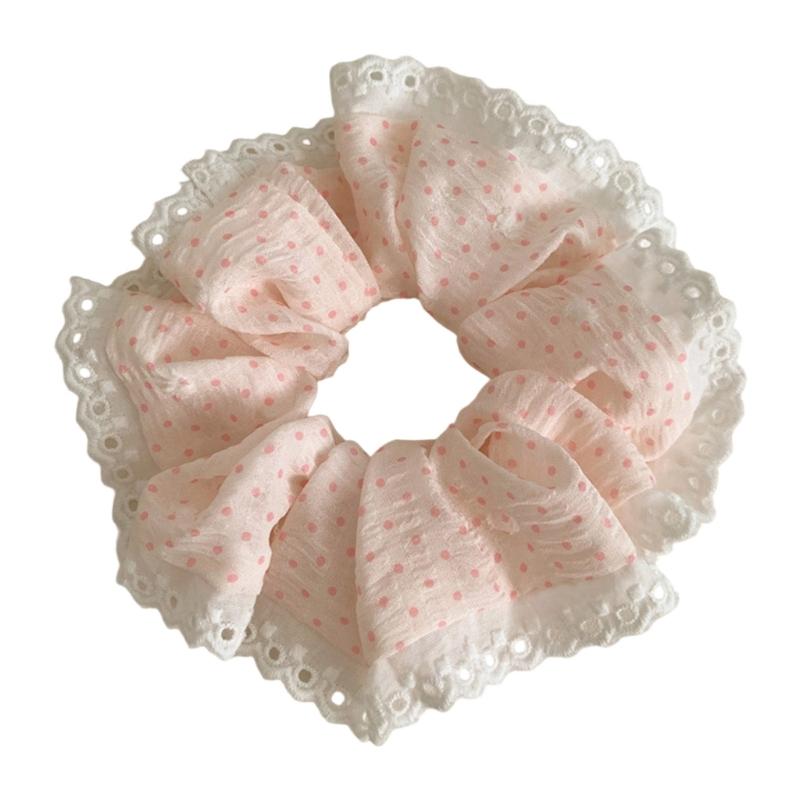 Dot Lace Hair Bands Elastic Scrunchies For Women Fashion Hair Accessories Statement Hairpiece Ponytail Holder